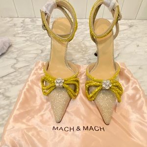 Mach and Mach Double Bow Glitter Yellow